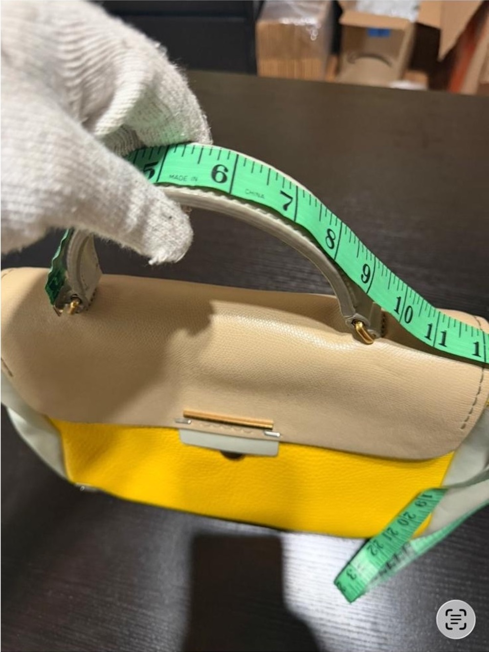 Marc Jacobs Yellow and Cream Leather Top-Handle Satchel - Picture 12 of 12